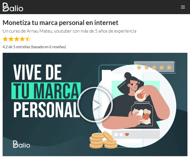 Balio: Monetiza tu marca personal en Internet Balio: Monetiza tu marca personal en Internet