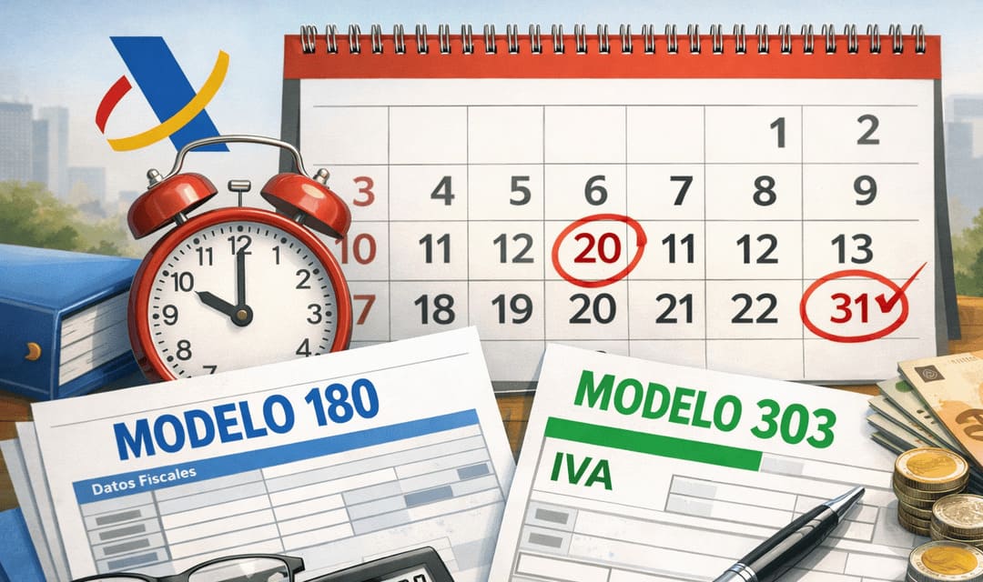 Modelo 180 de Hacienda y presentación del modelo 303: calendario fisca
